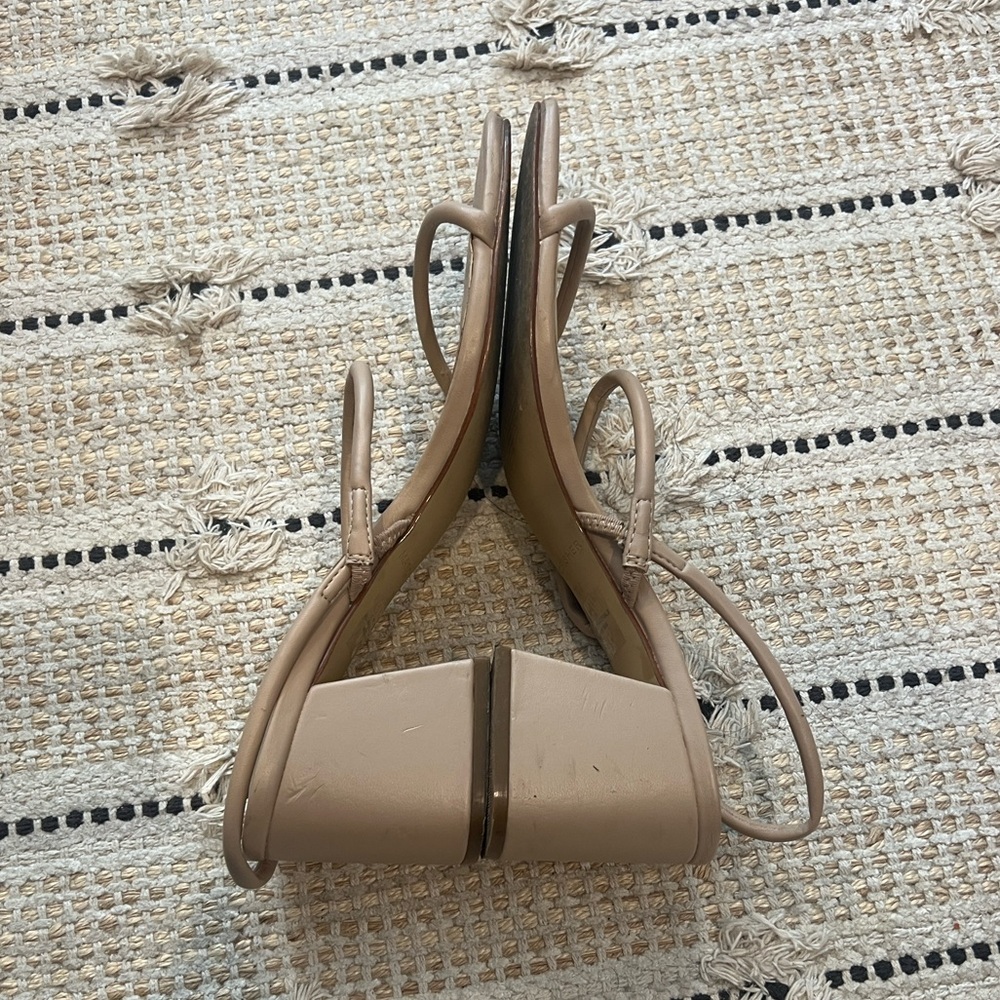 Marc Fisher Beige Strappy Block Heel Sandals - Picture 3 of 5
